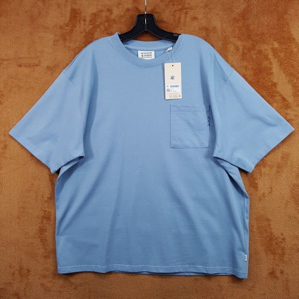 SCOTCH & SODA Shirt Mens XXL Blue Pullover Pocket Tee Loose Fit T-Shirt